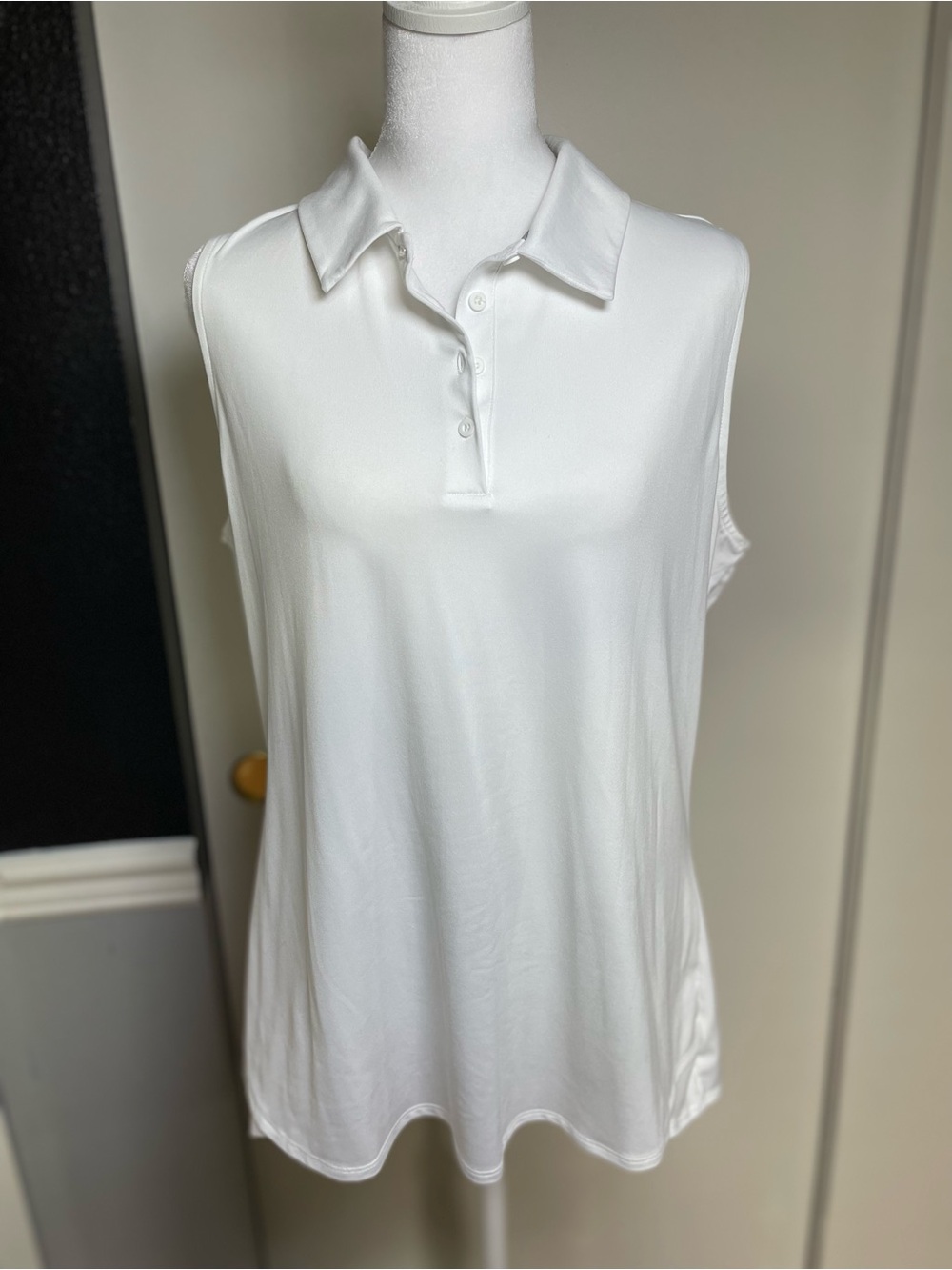 Under Armour White Sleeveless Polo Tank